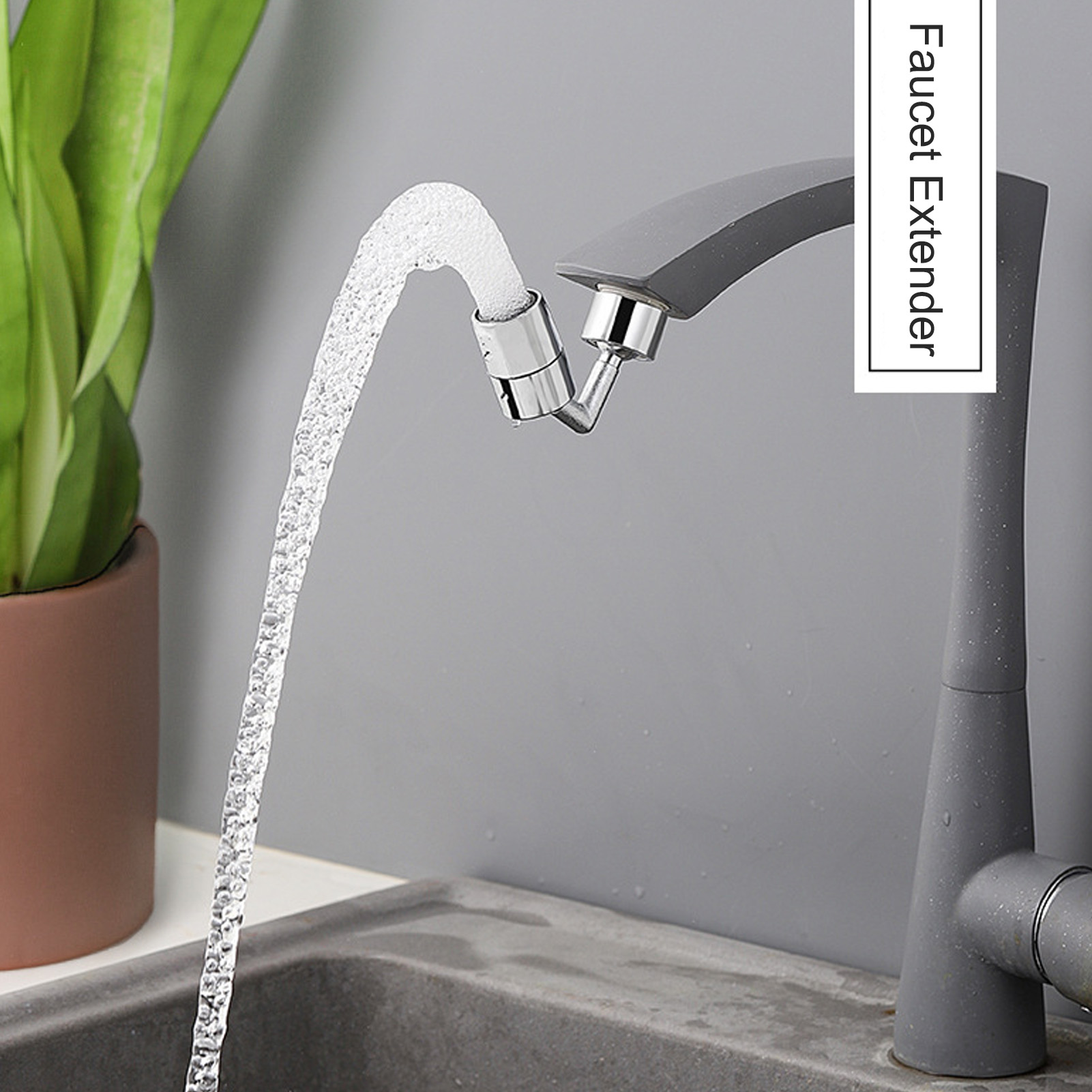 Universeller Ganzkupfer-wasserhahn Mit Spritzfreier Düse, Universellem Außenanschluss, 360° Drehbarem Druckfilter-aufsatz Und Universellem Küchenarmatur-aufsatz.