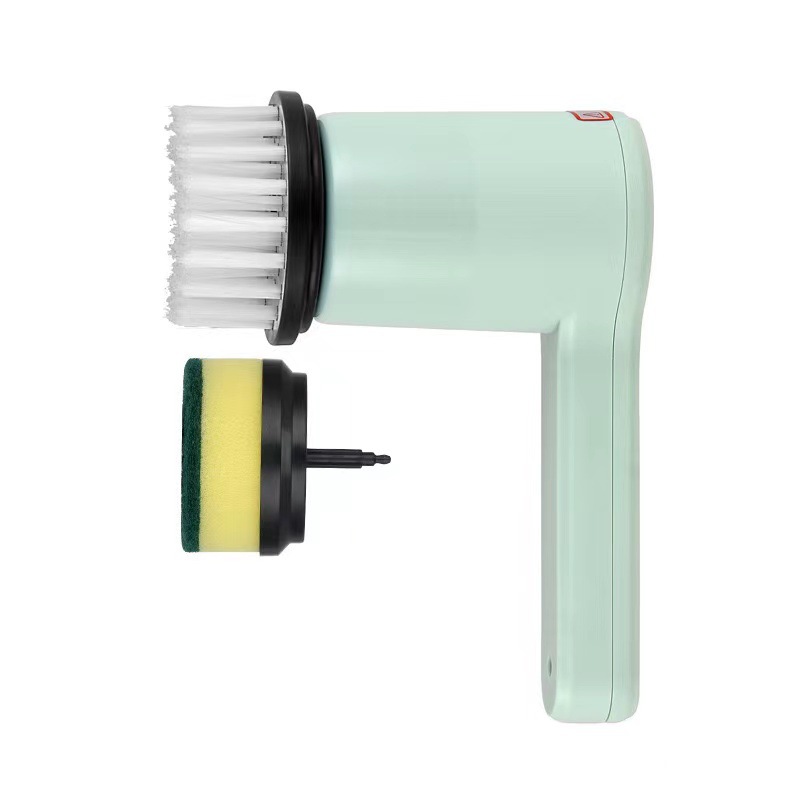 Multifunktionale Elektrische Reinigungsbürste, Toilettenreinigungswerkzeug, Tragbare Küchenreinigungsbürste, Kabellose Tragbare Geschirrbürste, Grün + Drei Geschwindigkeiten + 800 Mah + Standardkonfig
