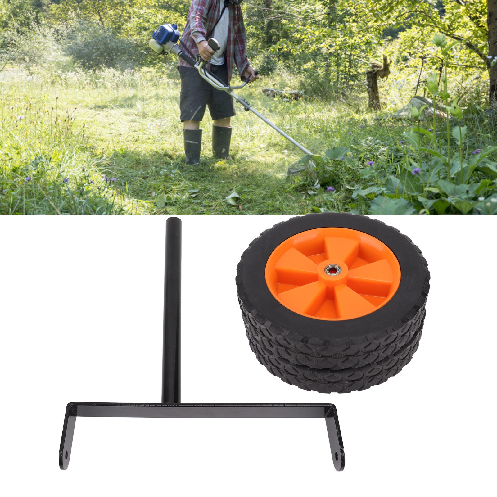 Universell Kompatibel Mit 26-mm- Und 28-mm-schaftrohren, Verstellbare Hilfsräder, Geeignet Zum Schneiden Von Teilen Von Rasenmähern, Fadentrimmern Und Benzin-/elektro-freischneidern.
