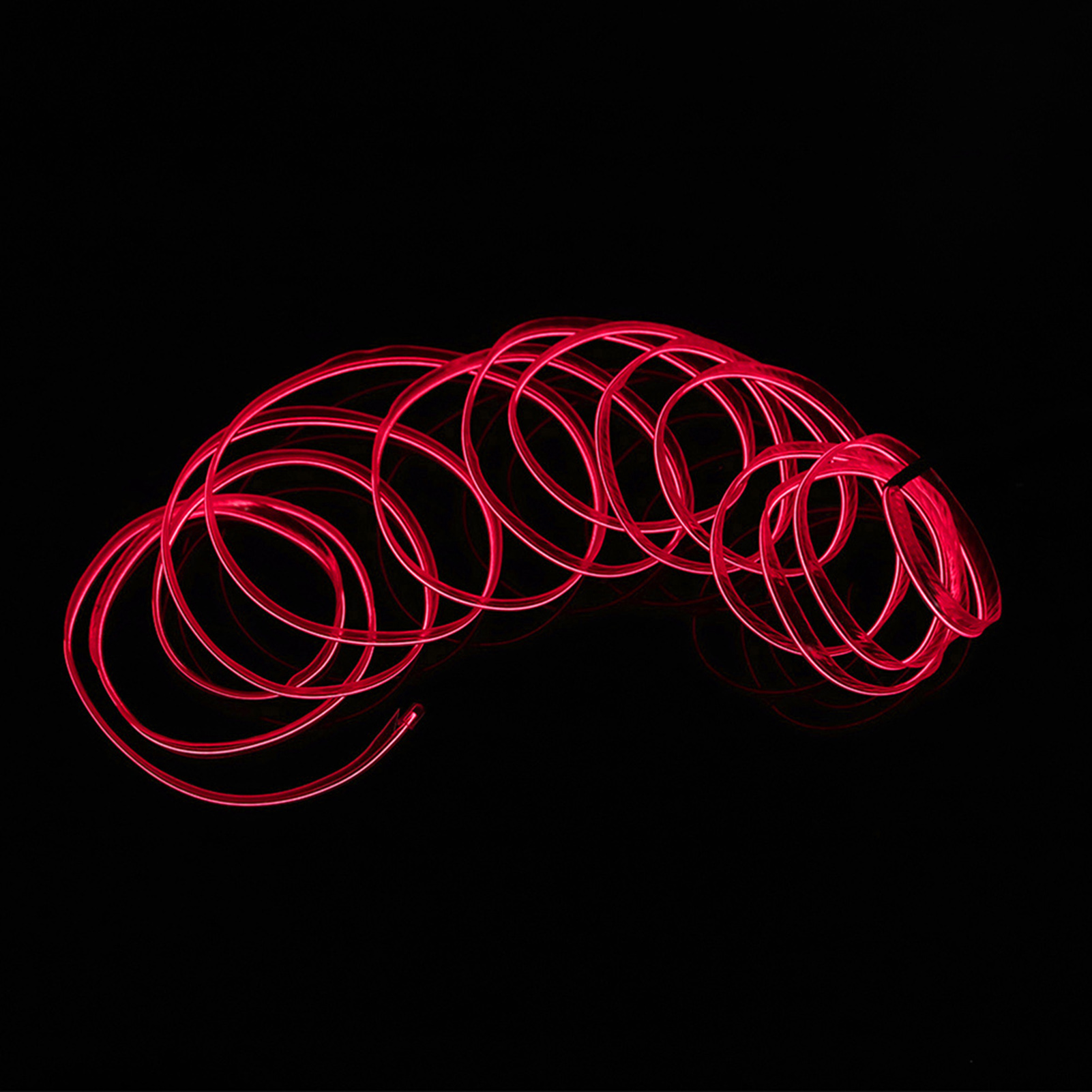4 Meter Langer Led-lichtstreifen Mit El-kanten Zur Fahrzeugmodifikation, Stromversorgung Über Zigarettenanzünder, Rote Innenraumbeleuchtung.