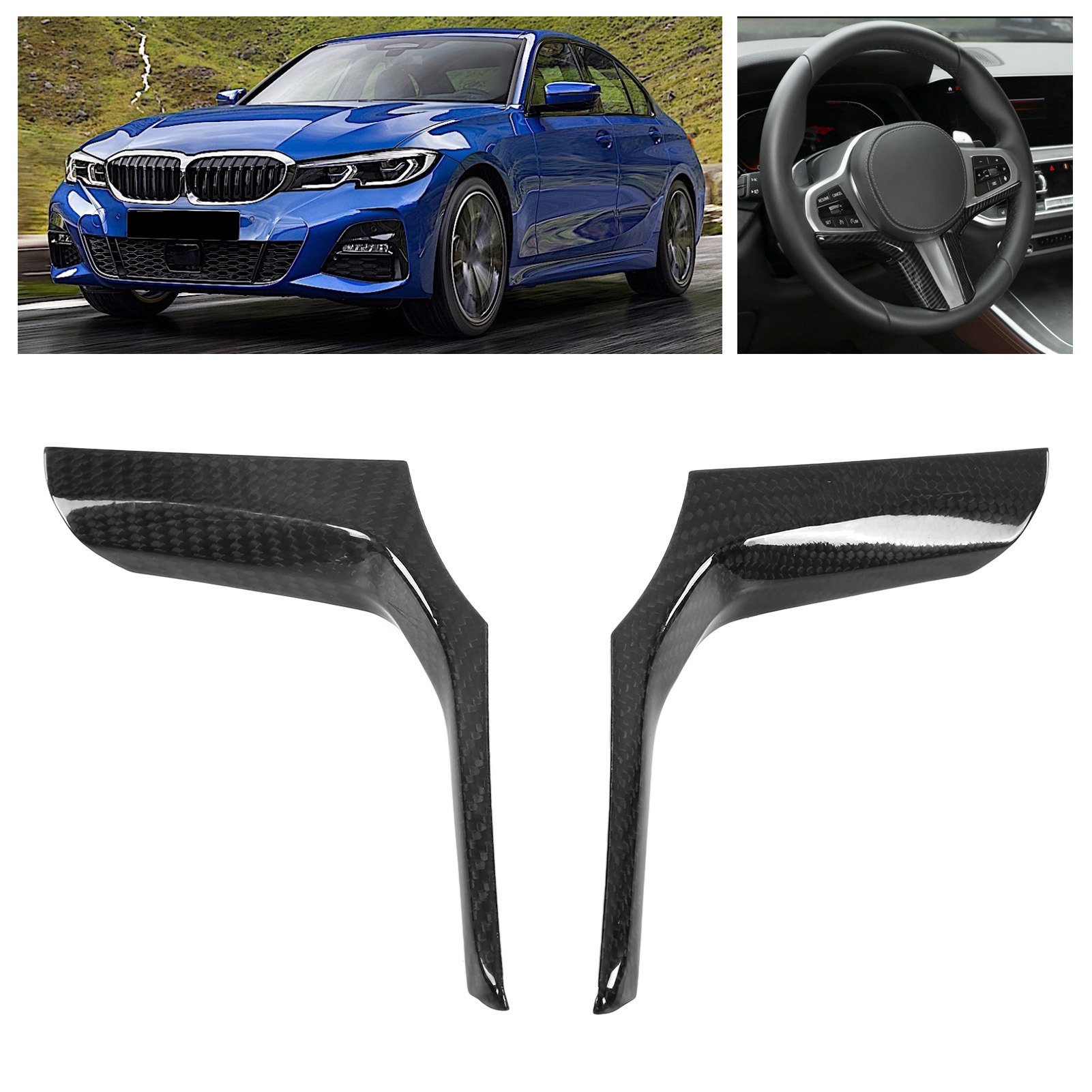 Bmw M Sport Lenkradzierleisten-set (2-teiliges Set, Echtcarbon) (oc08032)