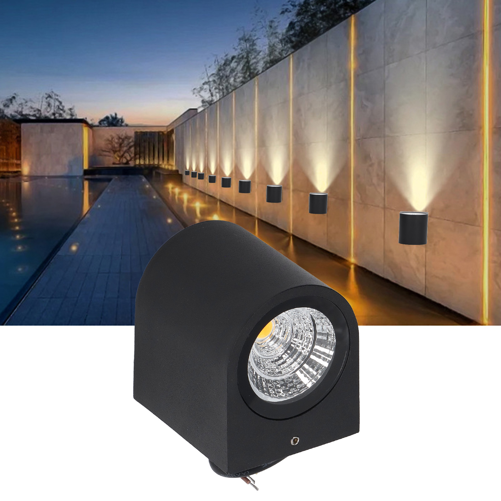 Led-wandleuchte, Aluminium-außenwandleuchte, Flur-/verandabeleuchtung, Wasserdichte Led-wandleuchte, Warmes Licht.