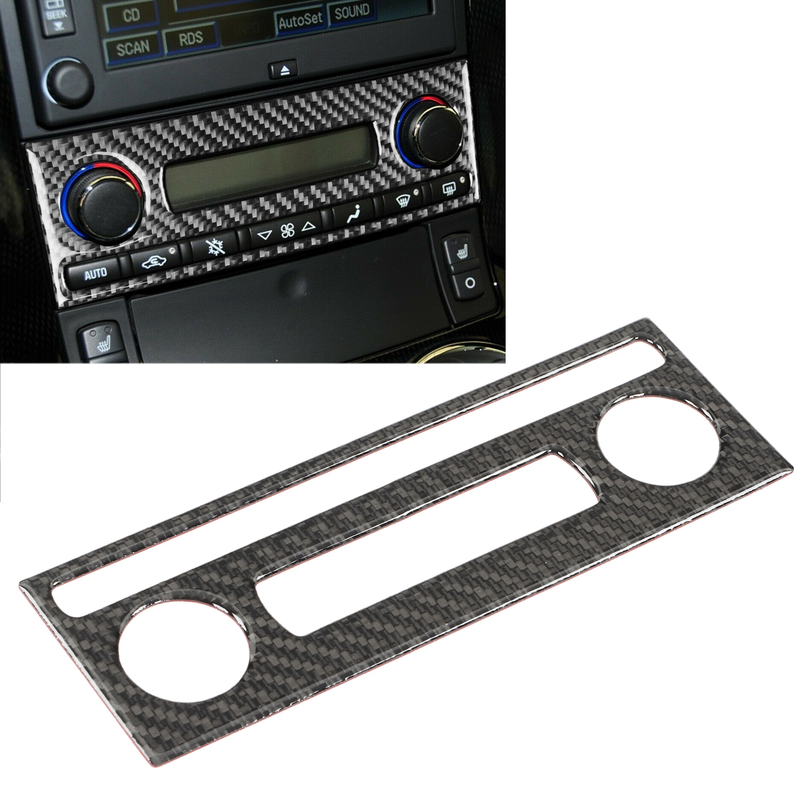 Carbonfaser-klebeleiste Für Den Rahmen Der Klimaanlagenknöpfe Der Chevrolet Corvette C6 (2005–2013)