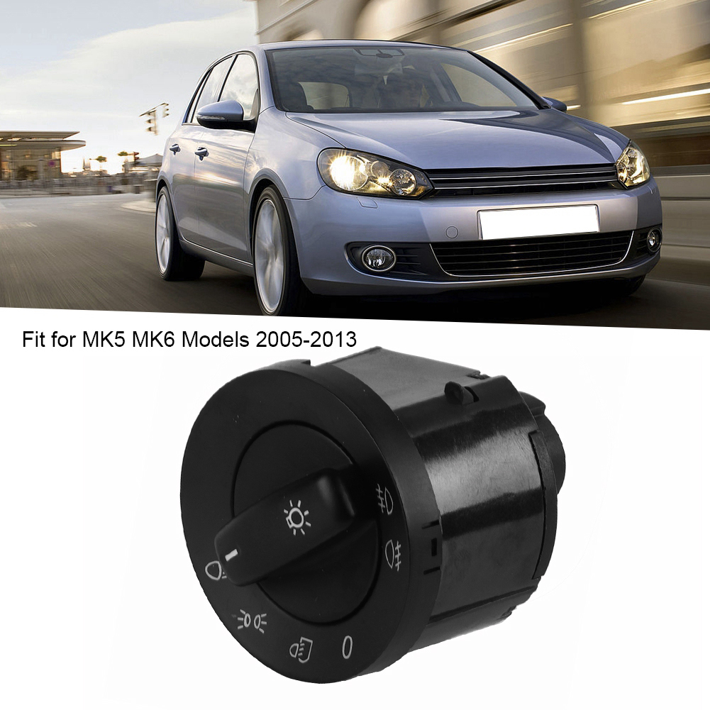 Schwarzer Chrom-scheinwerferschalter Für Volkswagen Mk5 Mk6 1k0941431n