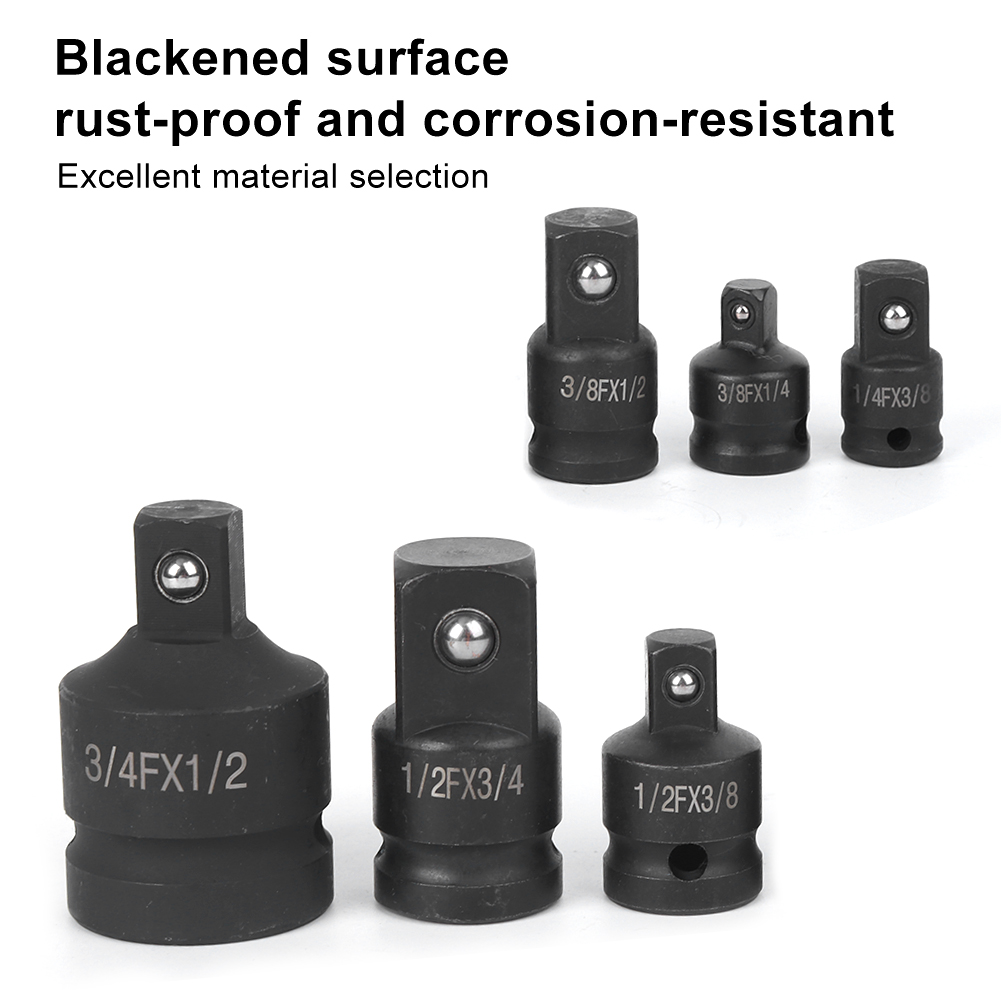 Pneumatischer/elektrischer Schraubenschlüssel Für Kfz-reparaturen, Schlagschrauber, Adapter, Steckschlüssel, Reduzieradapter, Sechsteiliges Set (1/2", 1/4", 3/8", 3/4").