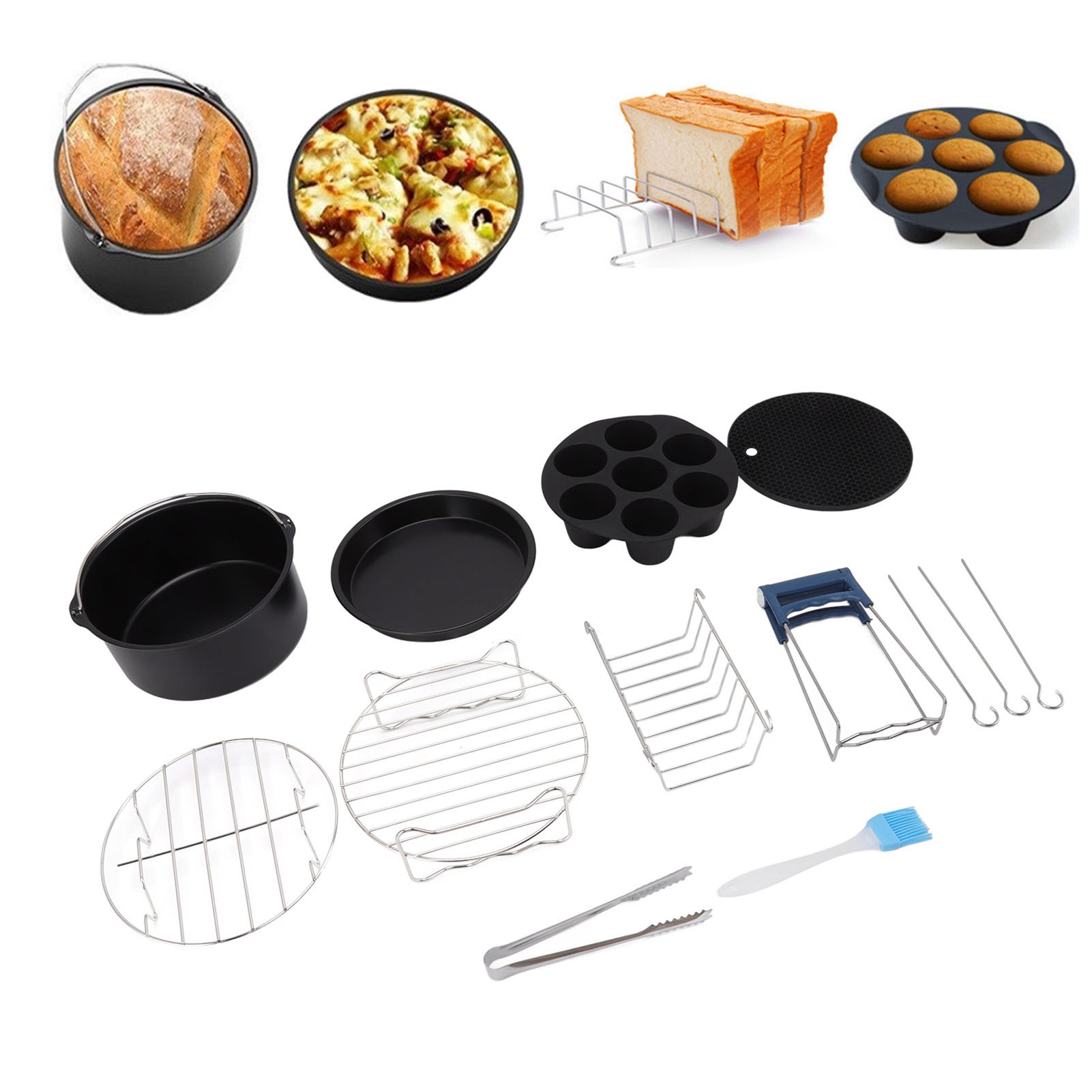 Heißluftfritteuse, Backofen, Grillplatte Und Rostset (18 Cm)