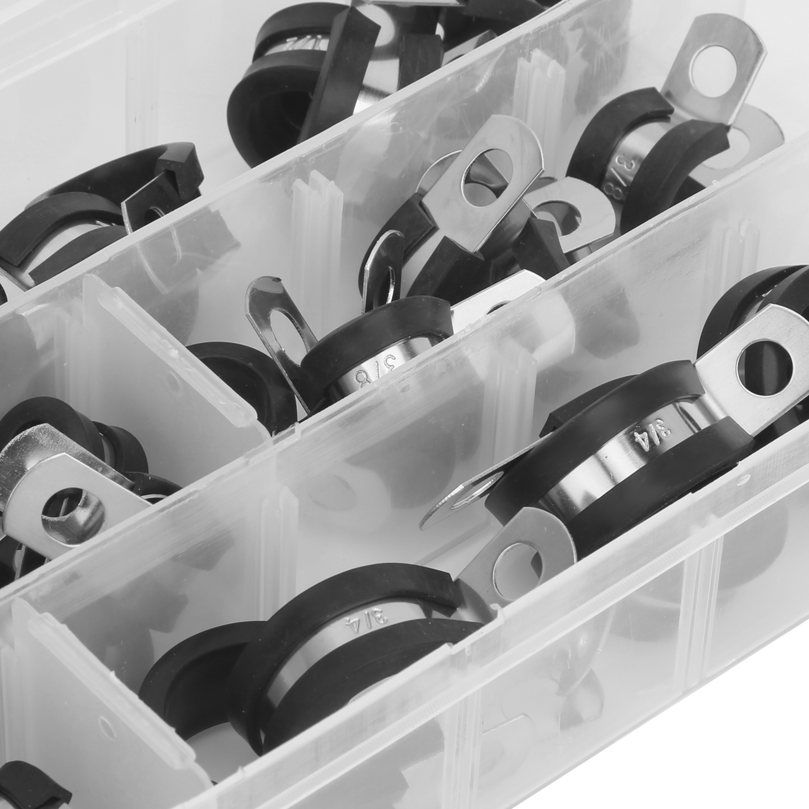 48 Stück Pro Packung, 5 Größen Von Edelstahl-schlauchschellen Vom Typ R (a2934) (lieferung In Einem Karton)