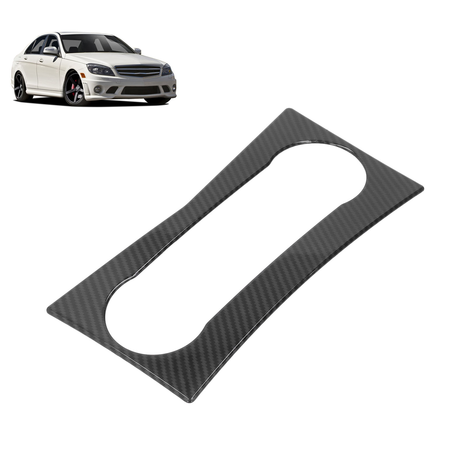 Dekorativer Aufnäher Aus Strukturierter Kohlefaser Für Den Rahmen Des Lautstärkereglers In Der Mittelkonsole Des Autos, Kompatibel Mit Mercedes-benz C-klasse W204 2008-2010 (teilenummer: Oc04123)