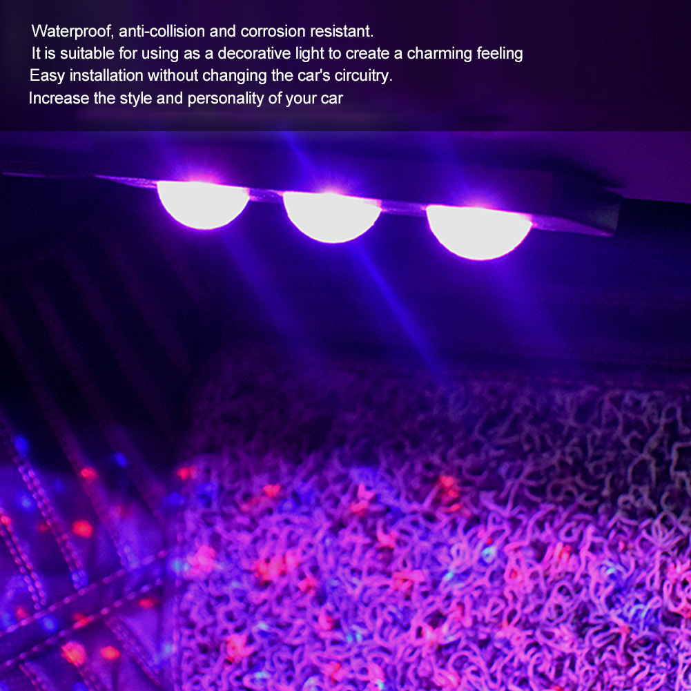 Set Mit 4 Led-autolichterketten Mit Usb-anschluss, Langer Lichtstreifen Für Unter Die Sitze (eingebauter Akku)