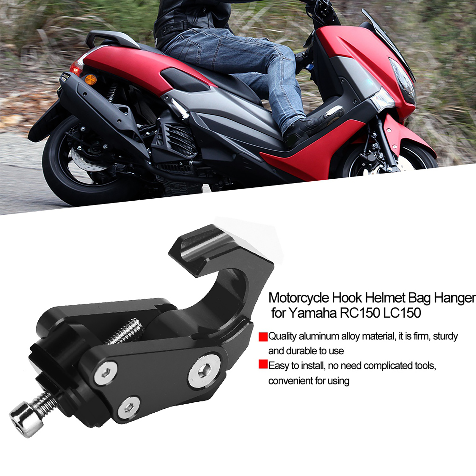 Yamaha Motorradmodifikation Elektrischer Fahrradhaken Aus Aluminiumlegierung (schwarz) Für Yamaha Rc Lc150.