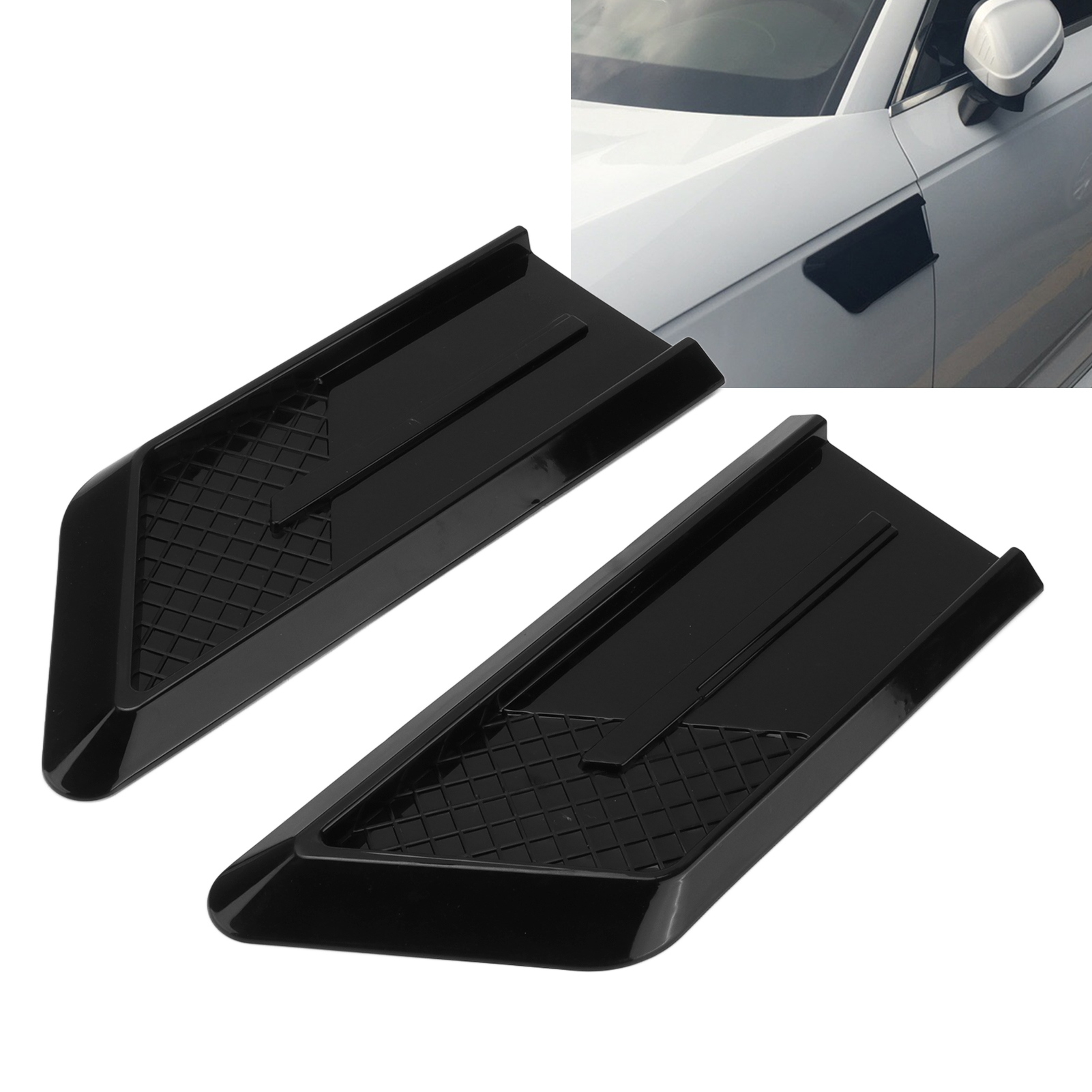 Ein Paar Universelle, Glänzend Schwarze Abs-seitenkotflügelaufkleber Für Autos.