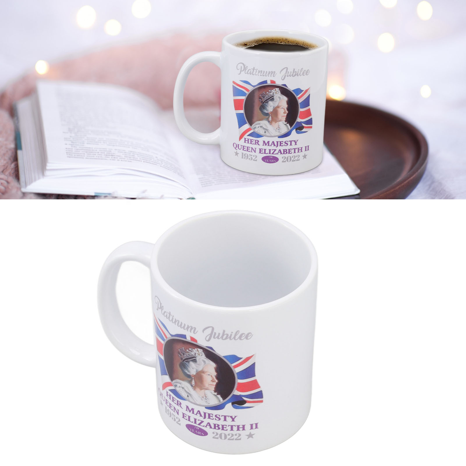 Queen Elizabeth Keramikbecher, Kaffee-/teetasse, 350 Ml.