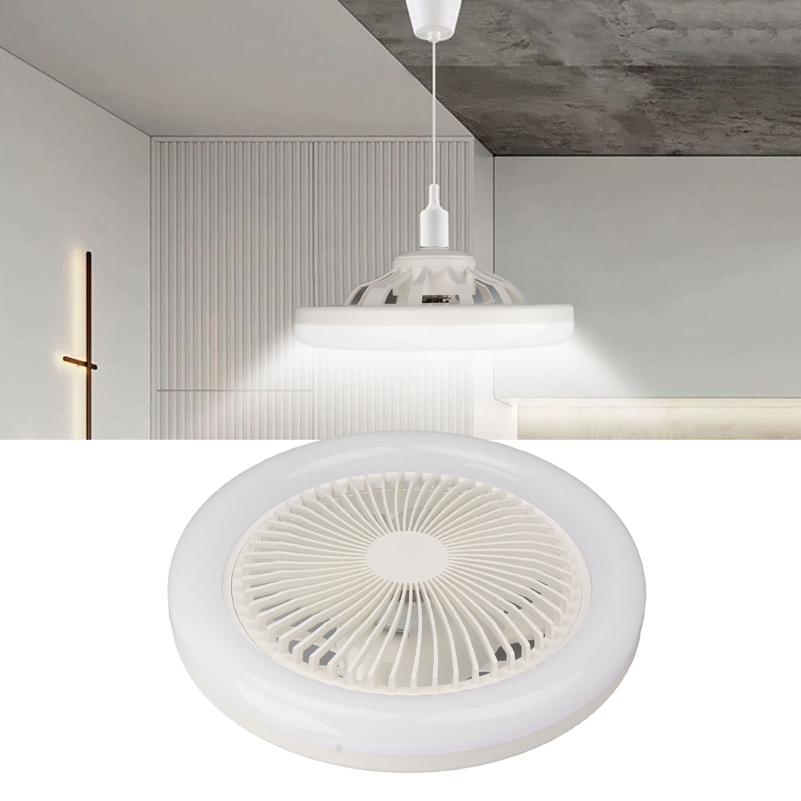 9,8 Zoll Großer, Heller Deckenventilator, Klein, E27-sockel, 30 W, Leise, Verstellbare Led, Ideal Für Kinderzimmer Und Schlafzimmer.