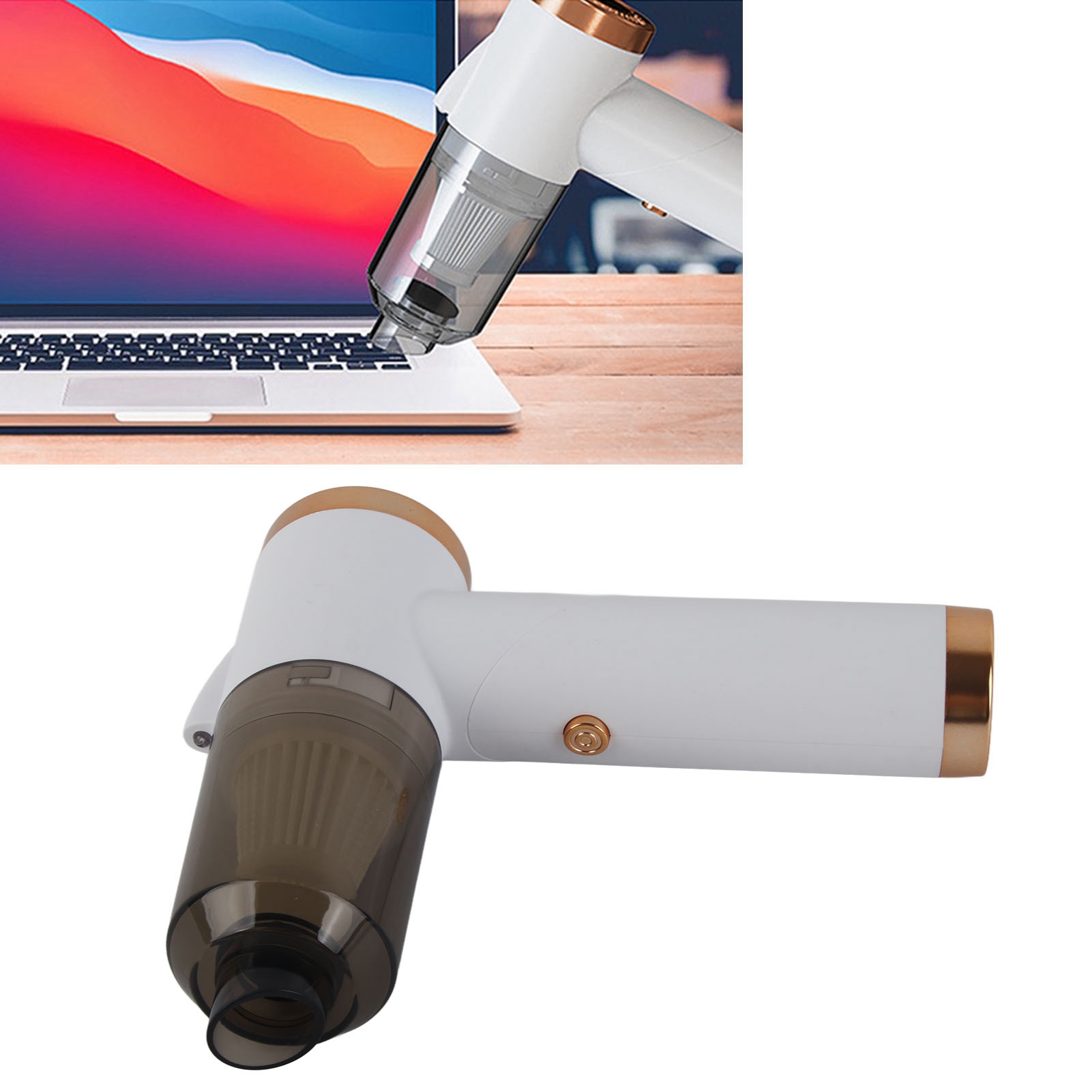 Hochleistungs-staubsauger (9000 Pa), Faltbarer Autostaubsauger, Tragbarer Mini-staubsauger, Usb-aufladbar, Weiß.