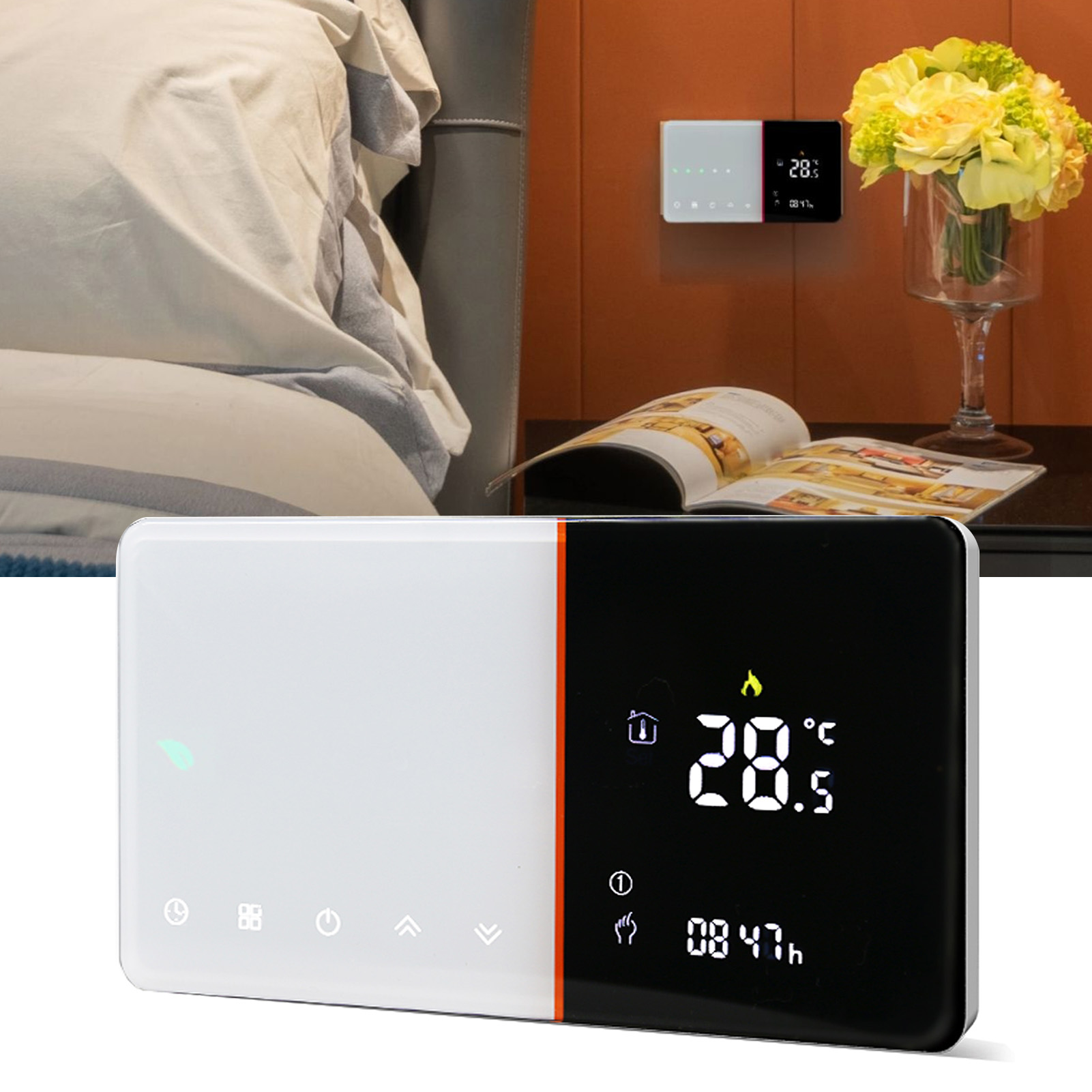 Elektrische Heizungssteuereinheit Version Bht-005-gblwwifi Mit Temperatur-/feuchtigkeits-/pm2.5-erkennung, Ac 95-240v.