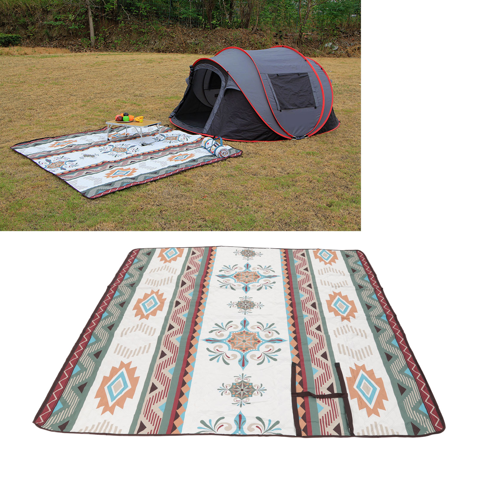 Feuchtigkeitsbeständige Outdoor-campingmatte, Maschinenwaschbare Ultraschall-picknickmatte, Tragbare Outdoor-kochmatte, Dicke Wasserdichte Bodenplane, Ausführung A.