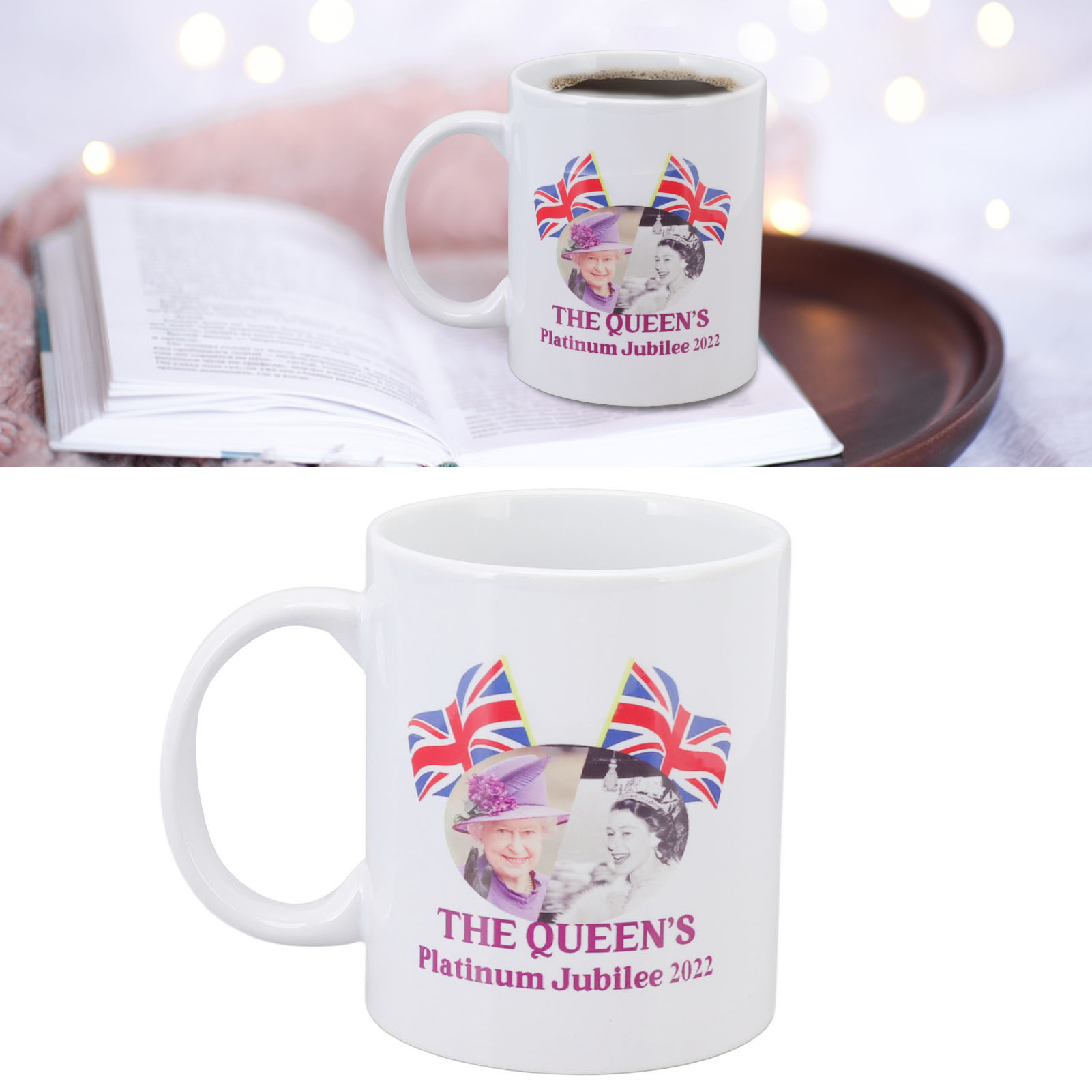 Keramikbecher Mit Queen-elizabeth-motiv, Kaffee-/teetasse, 350 Ml, 13