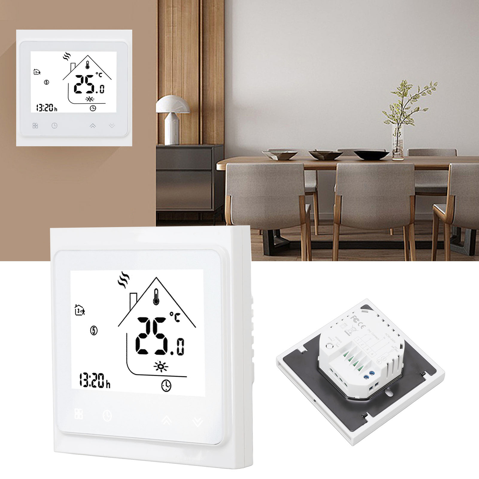 Bht-002gc Heizkesselthermostat, Passiver Temperaturregler, Lcd-touchscreen, 95–240 V Digitalthermostat