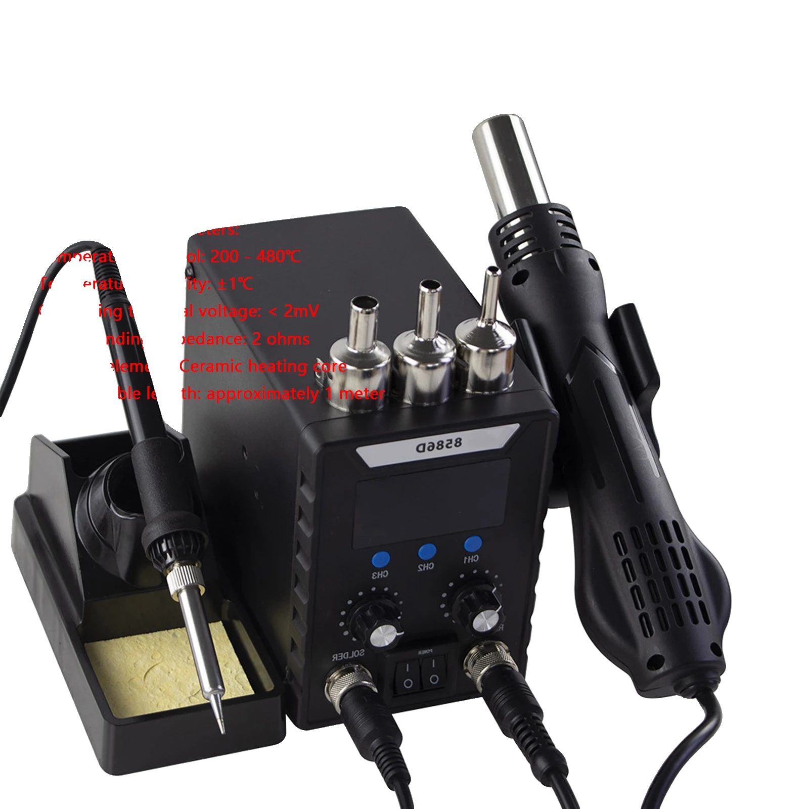 Lötstation, Doppelfunktion, Digitale Temperaturregelung, Modell F-8586d (750 W), 220 V-b