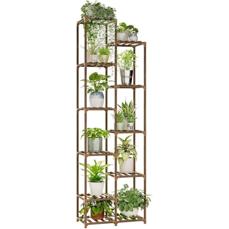 Pflanzenständer Für Drinnen Und Draußen, Großes Holzregal Mit 11 Fächern, Blumenständer, Gartenregale, Hölzerner Pflanzenständer Für Das Wohnzimmer