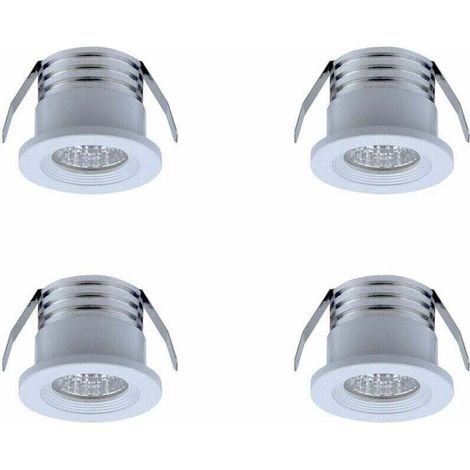 Alovez – Set Mit 4 Mini-led-einbaustrahlern 3w – Warmes Licht 3000k – Aluminium Und Glas – Abstrahlwinkel 20-30° – Schutzart Ip22 Für Den Innenbereich