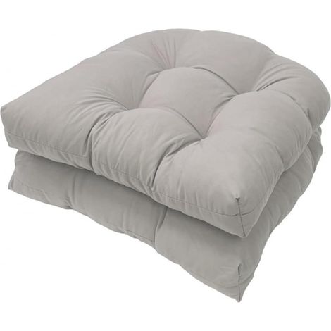 Set Mit 2 U-förmigen Sofakissen, Ersatzkissen Für Rattanstühle, Korbsitzkissen, Stuhlkissen Für Drinnen Und Draußen, Terrassenstuhlkissen – Hellgrau 4848 Cm