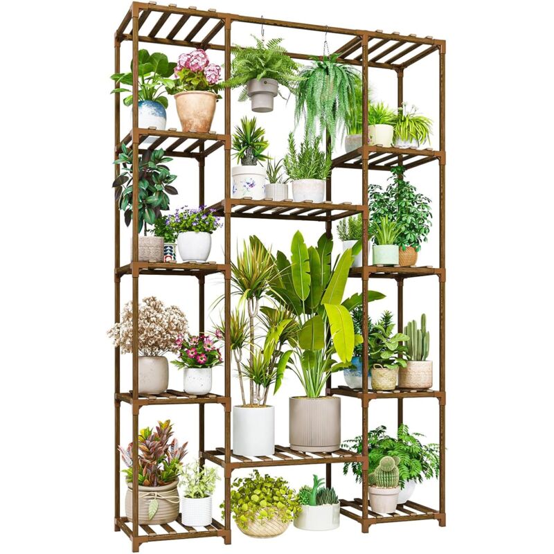 Großer Pflanzenständer Aus Holz, 158 Cm, Für Mehrere Pflanzen Geeignet, Zum Aufhängen Im Freien, Z. B. Für Wohnzimmer, Garten, Balkon Oder Als Dekoration.