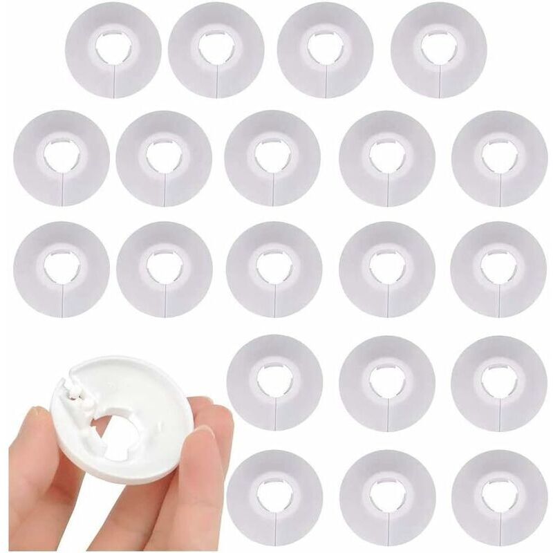 Packung Mit 30 Weißen Kunststoff-rohrabdeckungen – Heizkörperrohr-abdeckrosetten – 16 Mm Durchmesser Für 15-mm-rohre