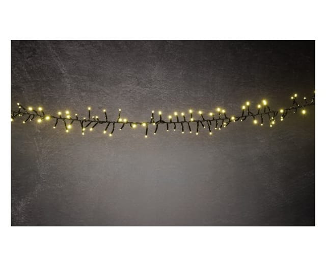 TrendLine LED-Lichterkette Cluster Außen 24 m warmweiß-schwarz mit Timer, Dimmer Lichterkette