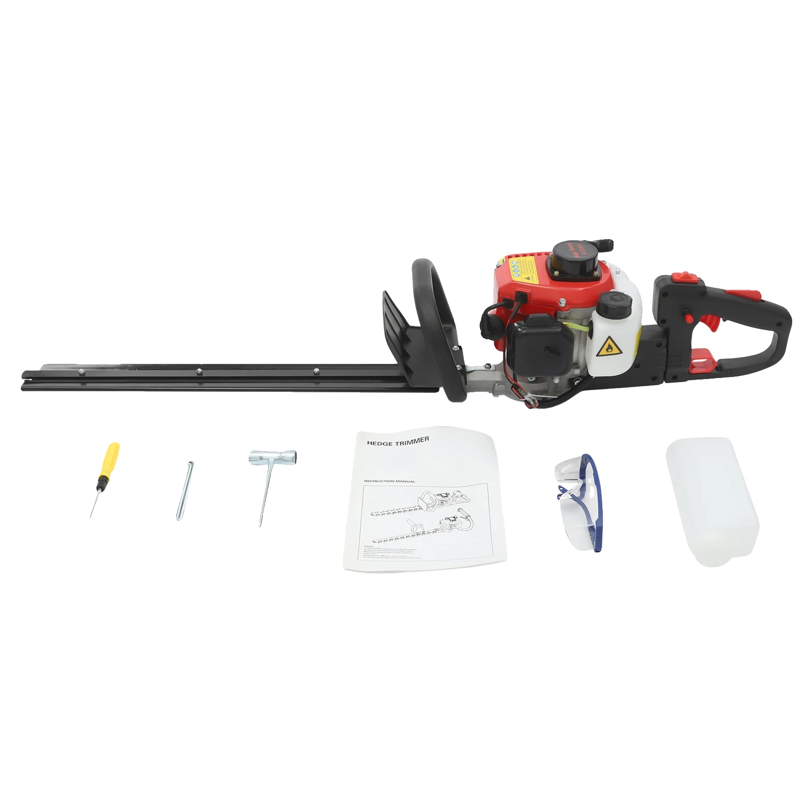 Heckenschere, Klingenlänge 60 Cm, Hubraum 22,5 Cm³, Maximale Motorleistung 0,65 Kw, Gewicht 6,2 Kg, Tankinhalt 0,6 L
