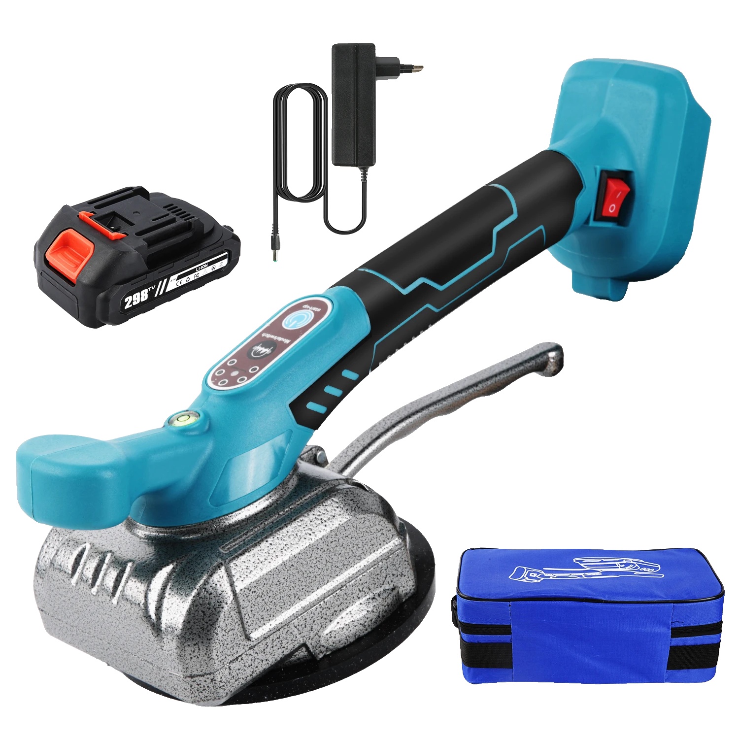 Fliesenverlegemaschine, 5 Vibrationsstufen, 50 Kg Saugkraft, Fr – Mit 1 Akku