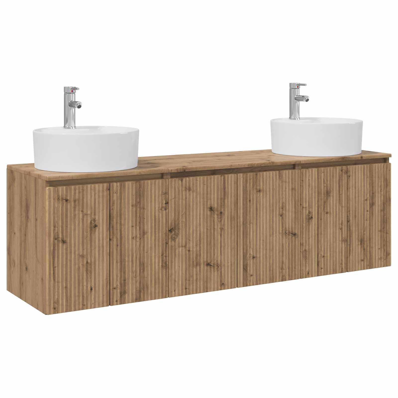 Badezimmerschrank-set 3 Stk. Artisan-eiche 161,5 X 44,5 X 82 Cm Vidaxl