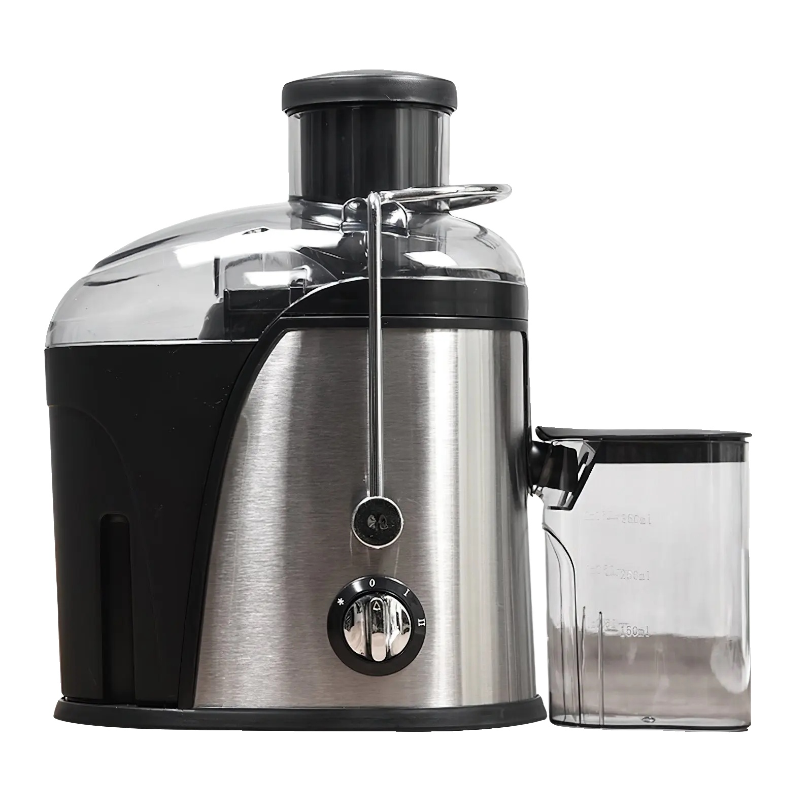 Zentrifugalentsafter, Zwei Geschwindigkeitsstufen, Edelstahlgehäuse, Silber – 400 W