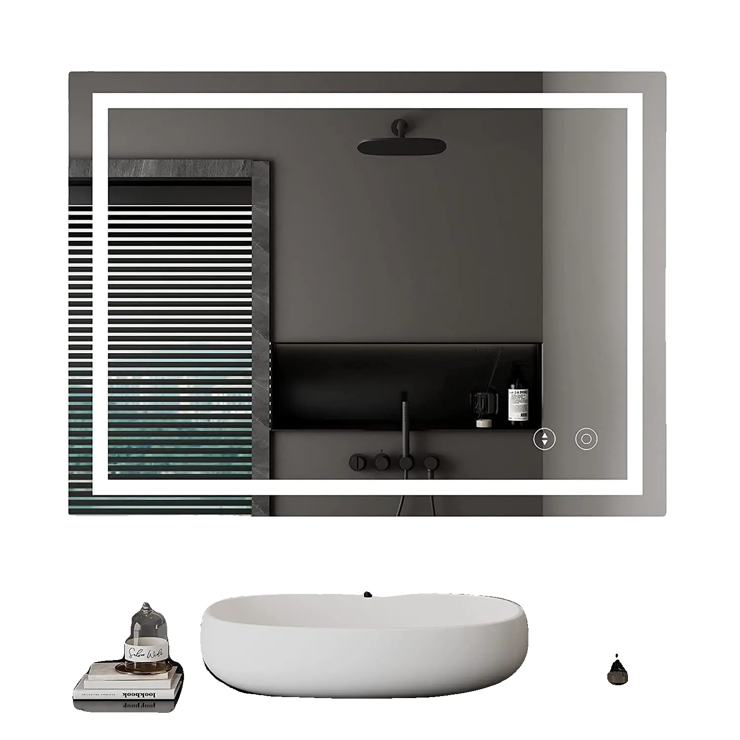 Led-badezimmerspiegel, 60 X 80 Cm, 30 W, Dimmbar, 3 Farbtemperaturen, Ip44 Wasserdicht