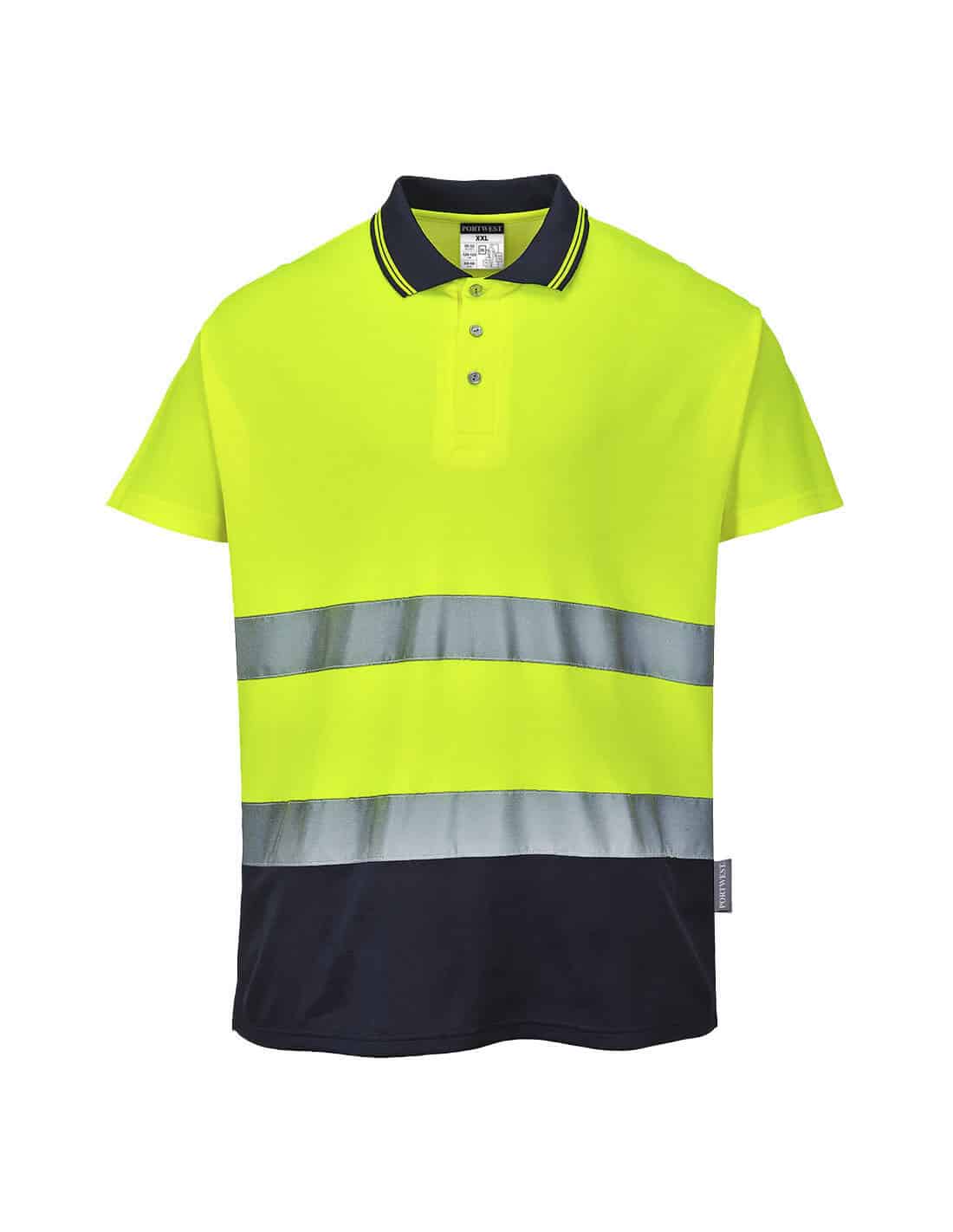 Polo Baumwolle Komfort Farbe: Gelb/navy Größe Xxl - Portwest