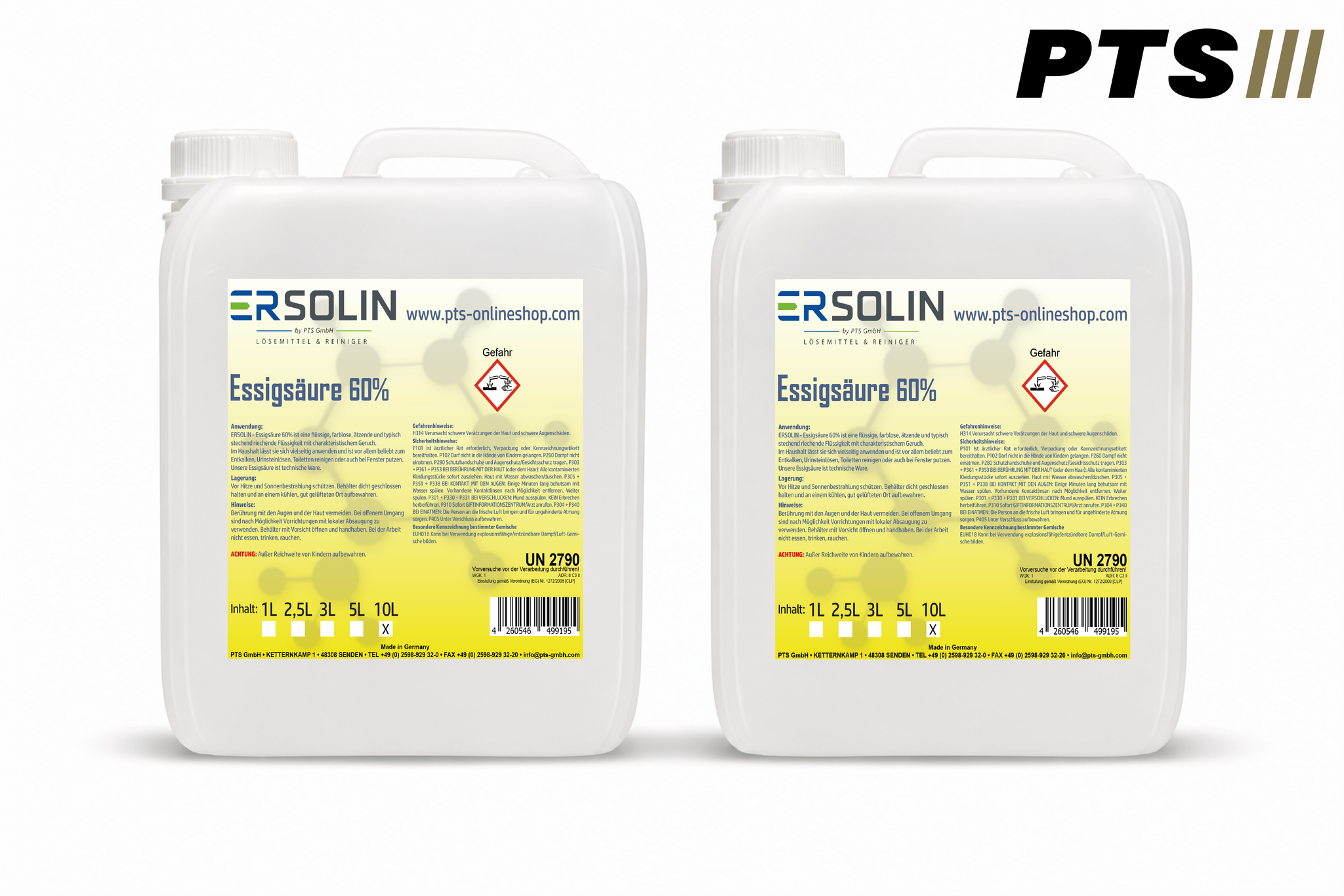 Essigsäure 60% 2x10 L Entkalker Reiniger Sehr Ergiebig Auch In 1l 3l 5l