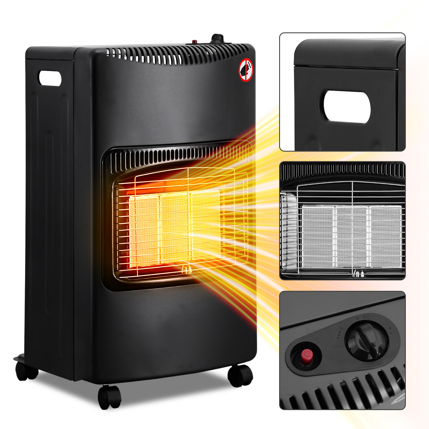 Randaco Gasheizung 4,2 Kw Mit Infrarotwärme Und 3 Leistungsstufen