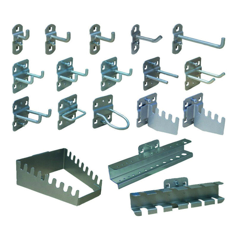 [gebraucht] B-ware Stier Hakensortiment 18-teilig Metall Handwerk Industrie Ral 9006 Wandhaken