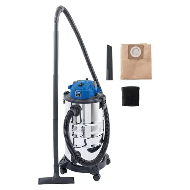 Staubsauger Nass- und Trockensauger Edelstahl 1200w 30l Scheppach vc30v2