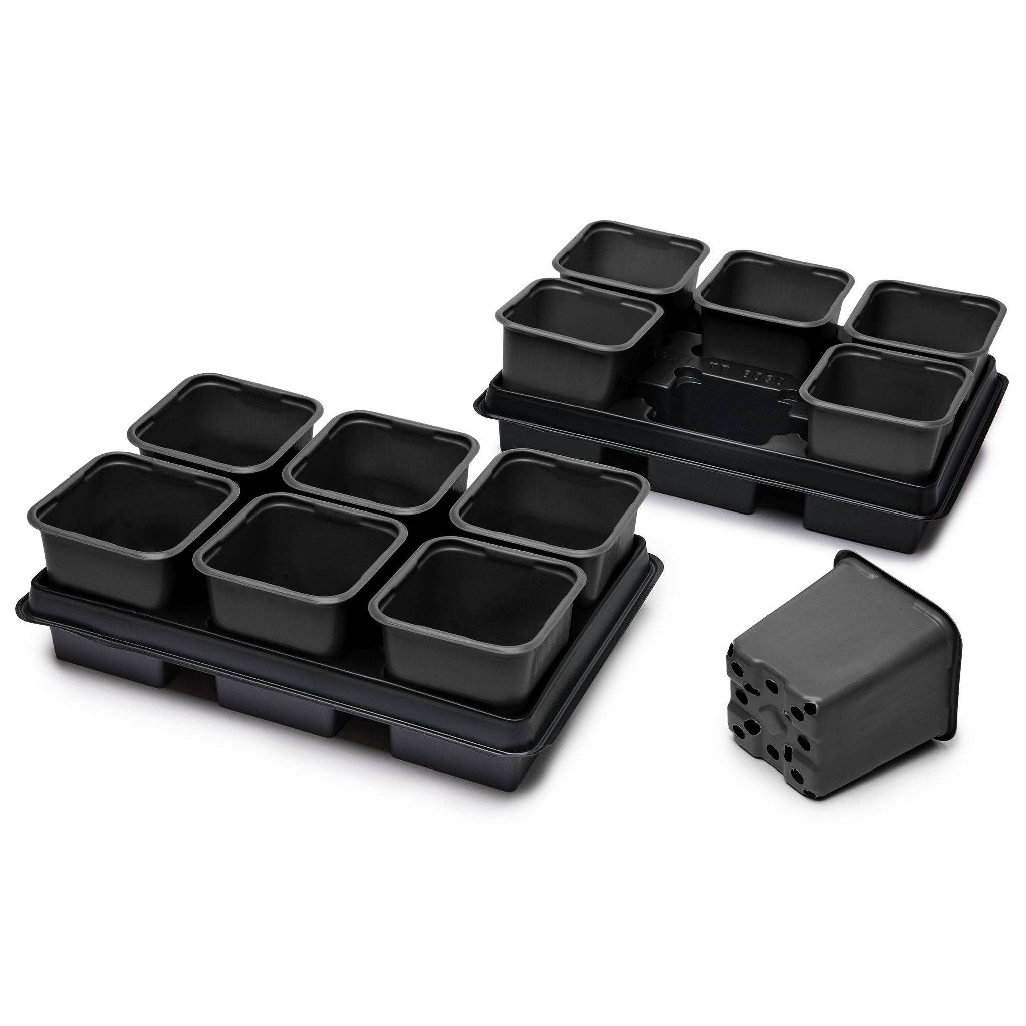 Garronda Anzuchtset Mit Untersetzer 27 X 18 Cm Quadratisch Schwarz 2 Stück Gd-0064