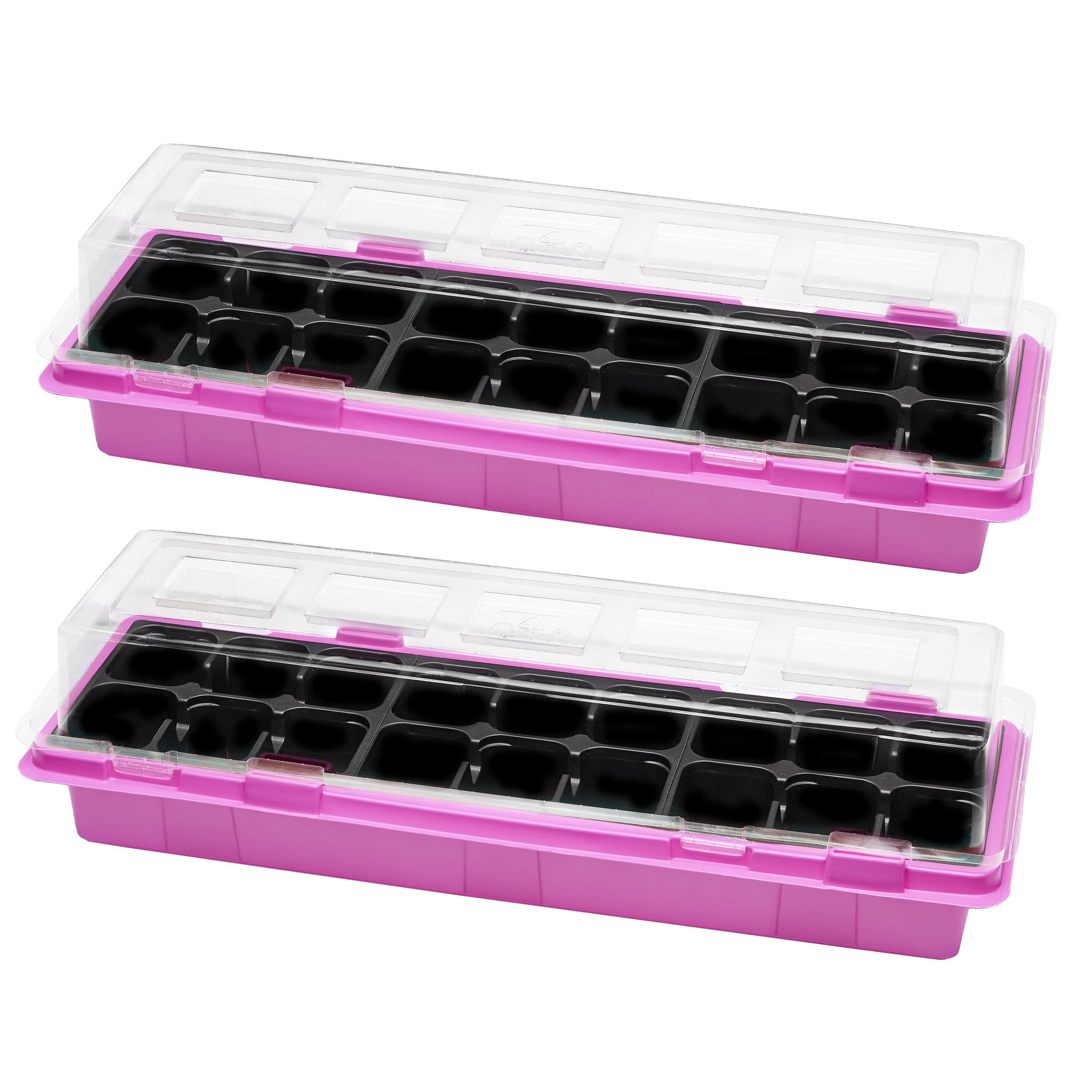 Garronda Mini-gewächshaus Anzuchtkasten 47 X 16 Cm Rosa 2 Stück Gd-0043
