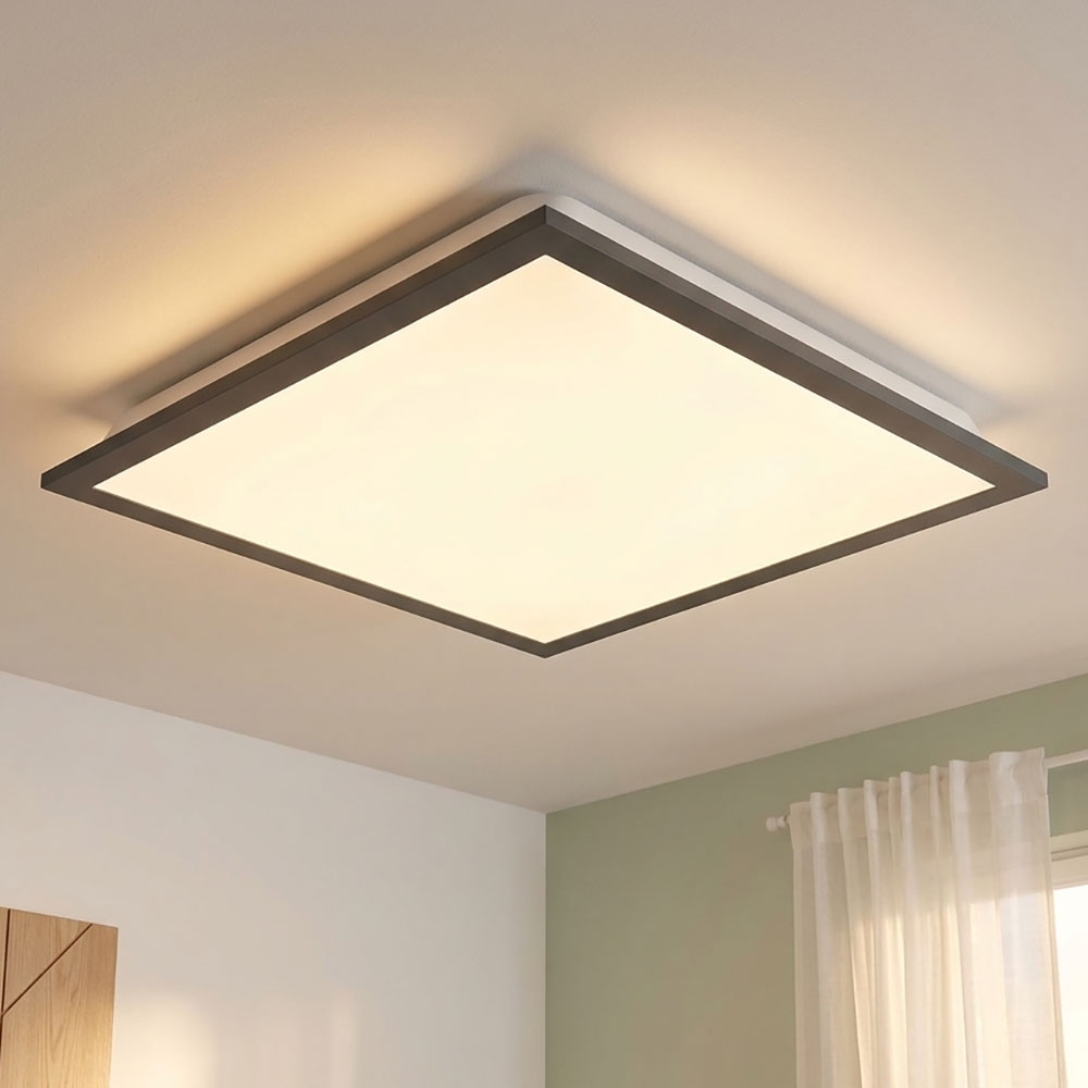 Led Deckenpanel Deckenleuchte Wohnzimmer Quadratisch Weiß Aluminium Acryl H 6 Cm