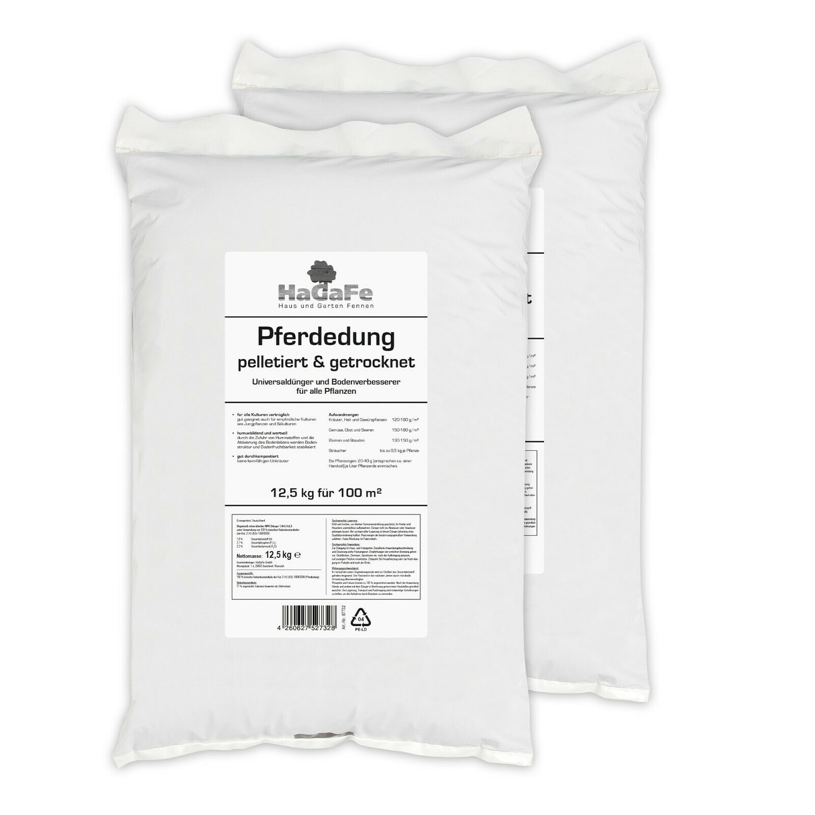 Hagafe Reiner Pferdedung Pferdemist Dung Mist Organischer Volldünger 2 X 15kg