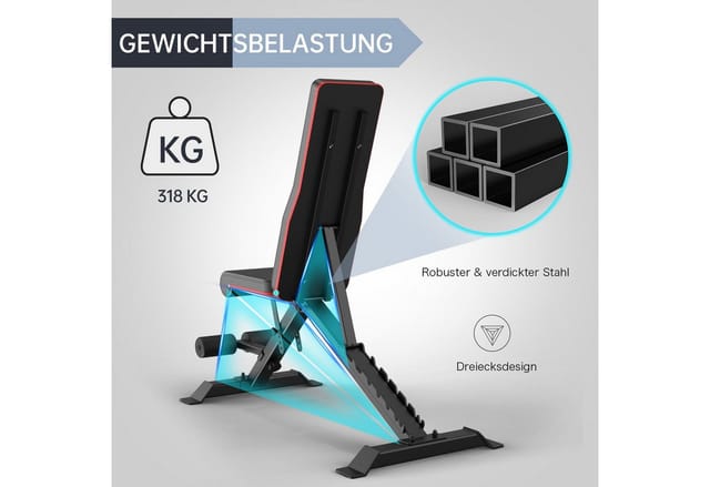 Pasyou Pa400 Faltbare Kraftbank 9 X 4 X 3 Verstellbare Positionen Multifunktionsbank Für Zu Hause, Maximale Belastung Von 318 Kg