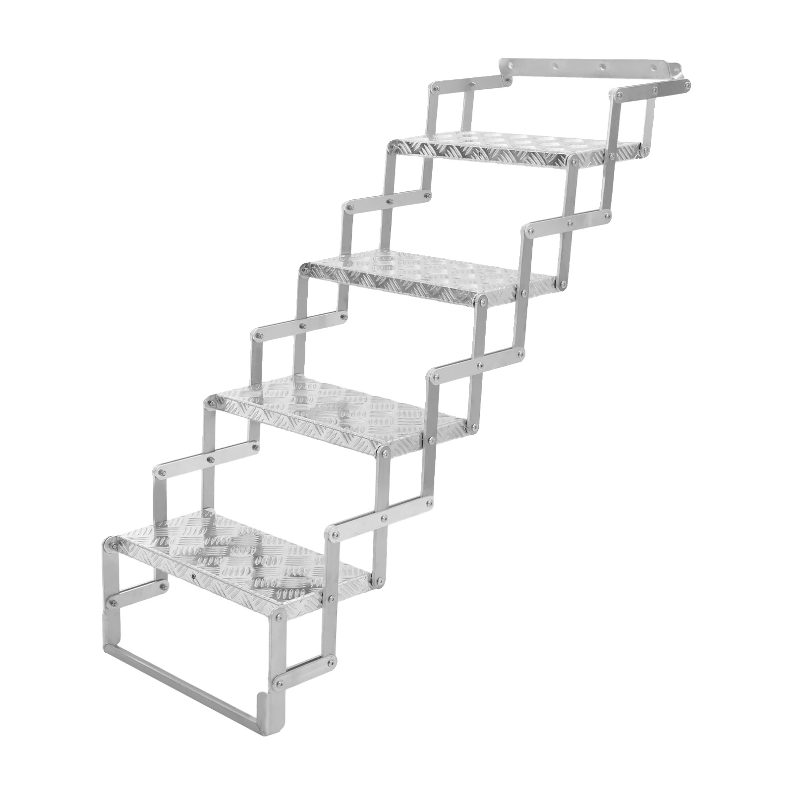 Klappleiter, Aluminiumlegierung, 4 Stufen, Tragkraft 110 Kg, Faltbar, Rutschfeste Stufen