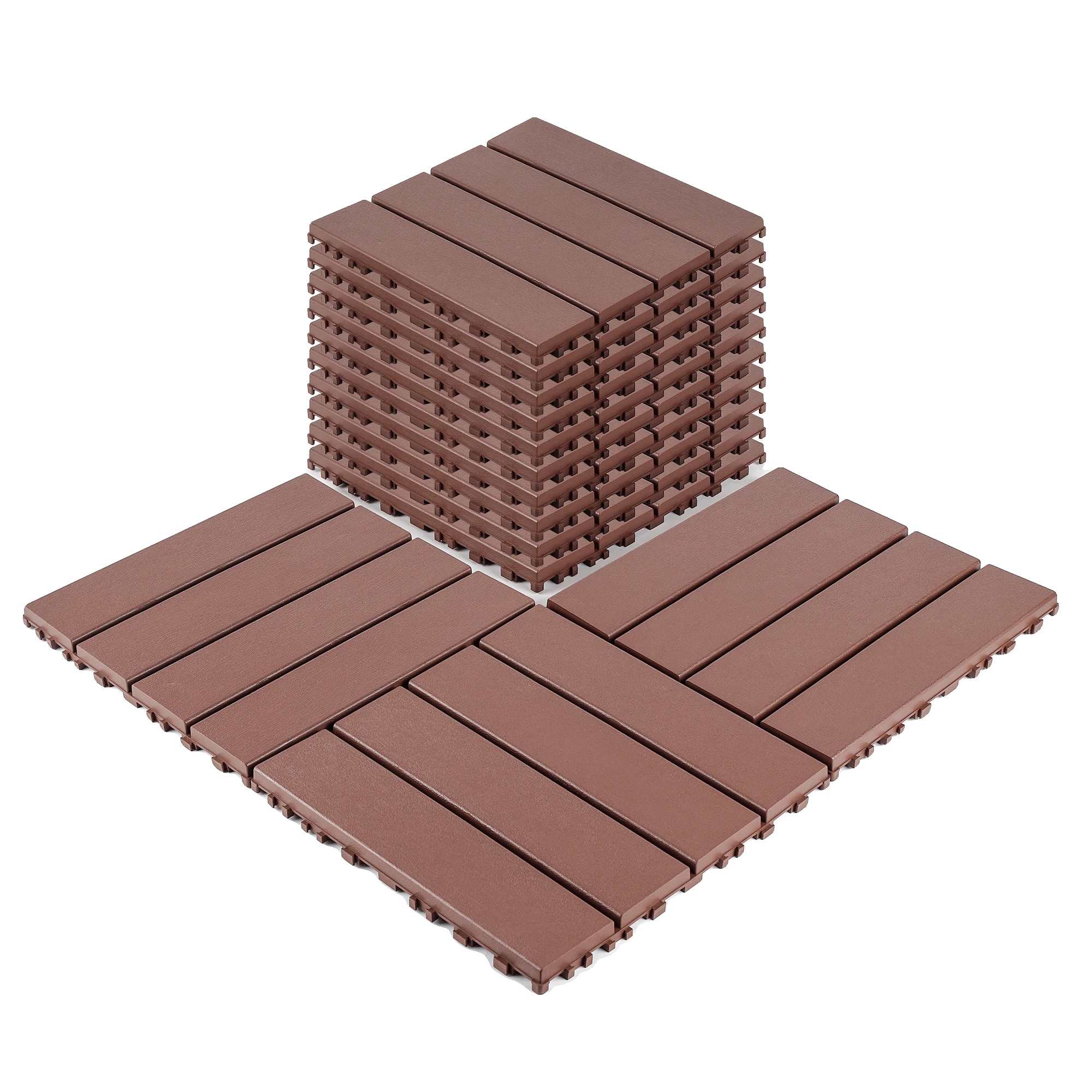 Verbund-terrassenfliesen, 30 X 30 Cm, Wasserdicht, Witterungsbeständig, Einfache Verlegung, Hohe Belastbarkeit