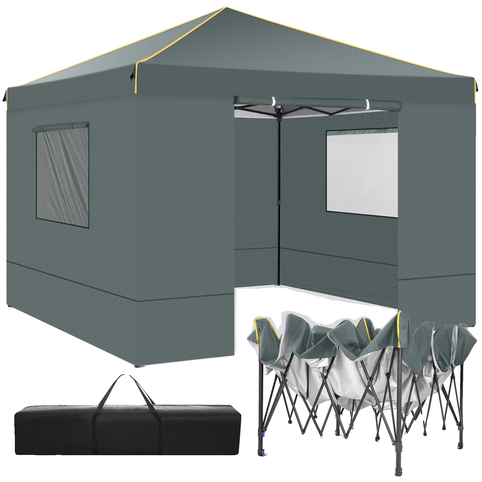 Pavillon, Wasserdicht, Austauschbare Seitenwände, Grau