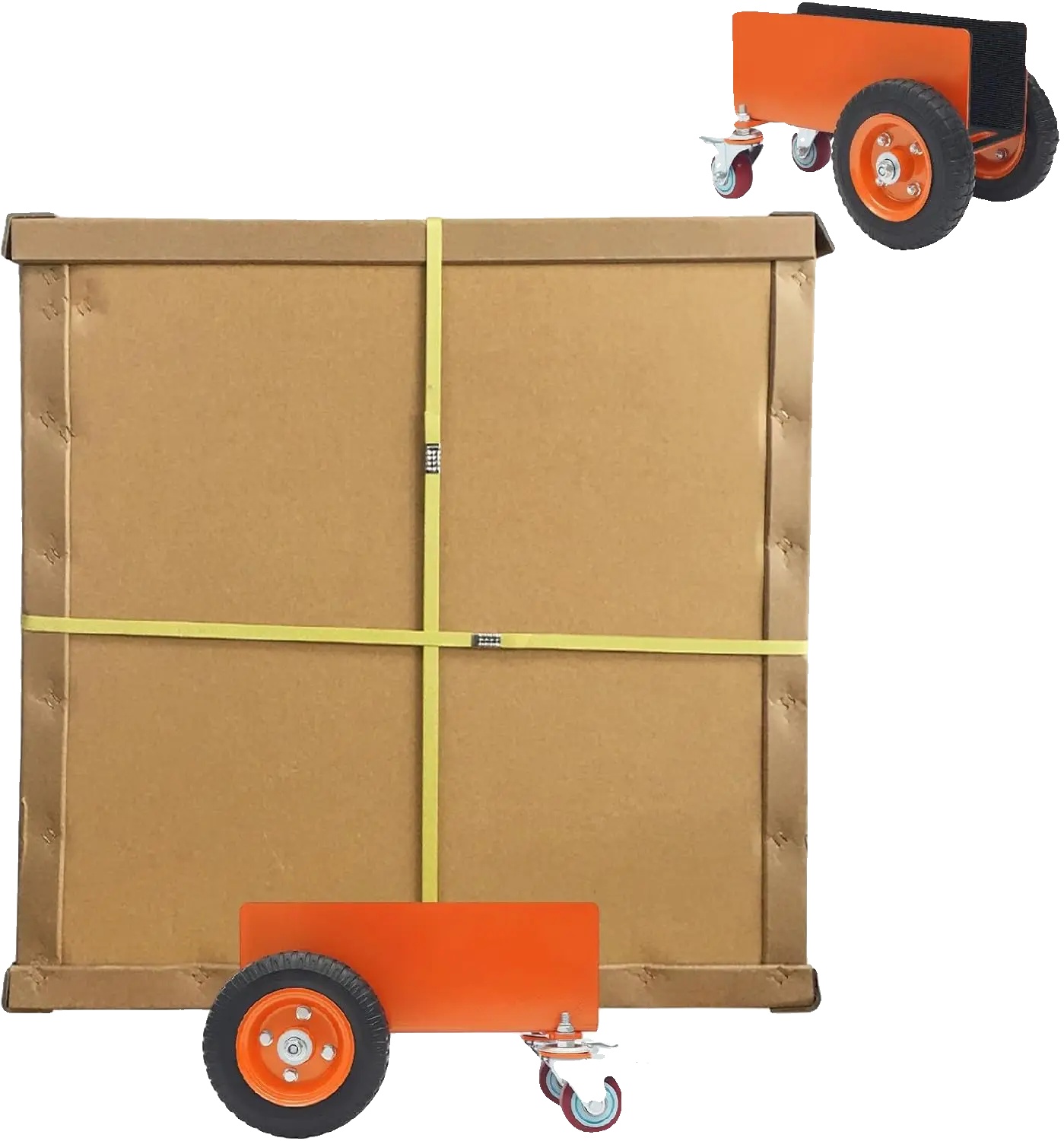 Transportwagen, 300 Kg Tragkraft, Luftreifen Und Universalräder, Orange