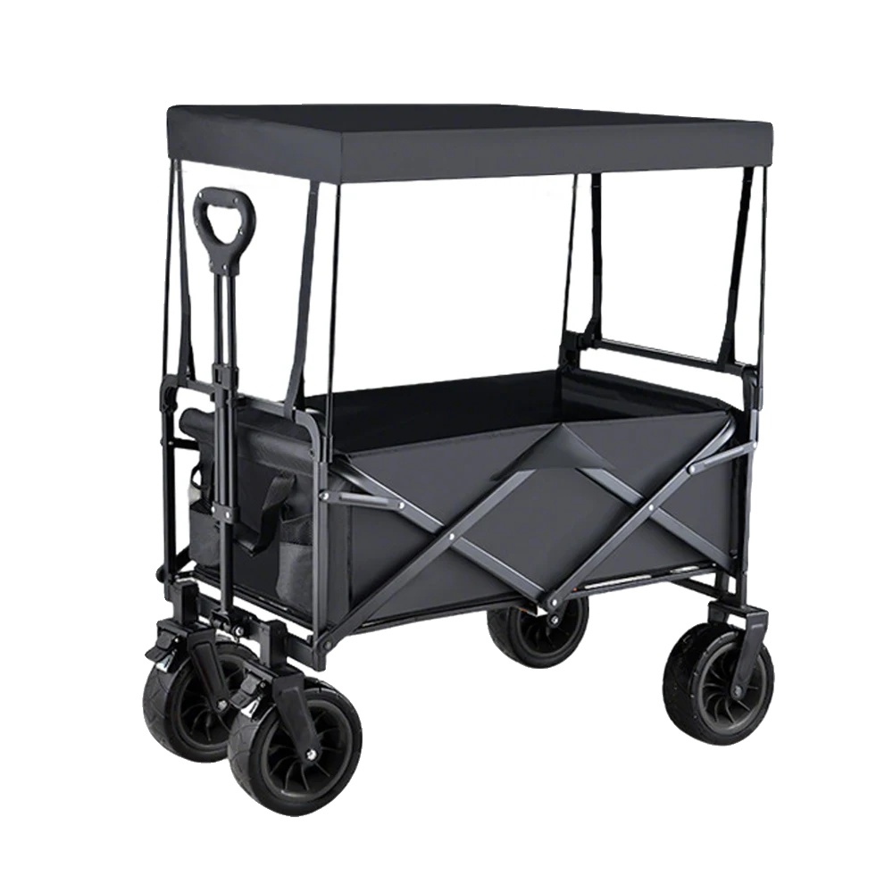Gartenwagen, Faltbar, Hohe Tragkraft, Schwarz