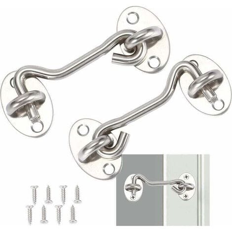 Schwarzer Edelstahl-lufthaken, Altmodischer Fensterhaken, Zweiteiliger Edelstahl-lufthaken, 3-zoll-ikodm